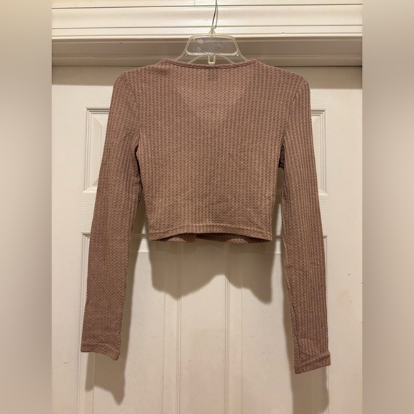 SHEIN Textured Tops-Mauve & Beige - Picture 6 of 13
